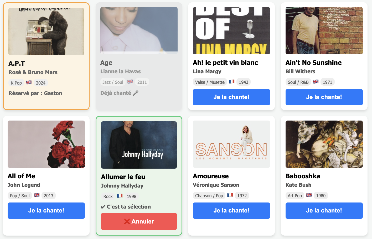 Exemple de statuts de chansons